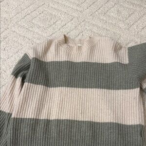 H&M Ribbed Sweater - Cream and Gray